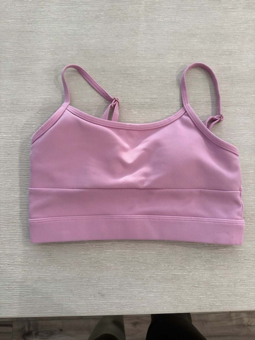 Wilo Ribbed Seamless Sports Bra Pink with Adjustable Straps